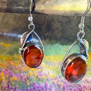 Baltic Amber  SS VTG Earrings